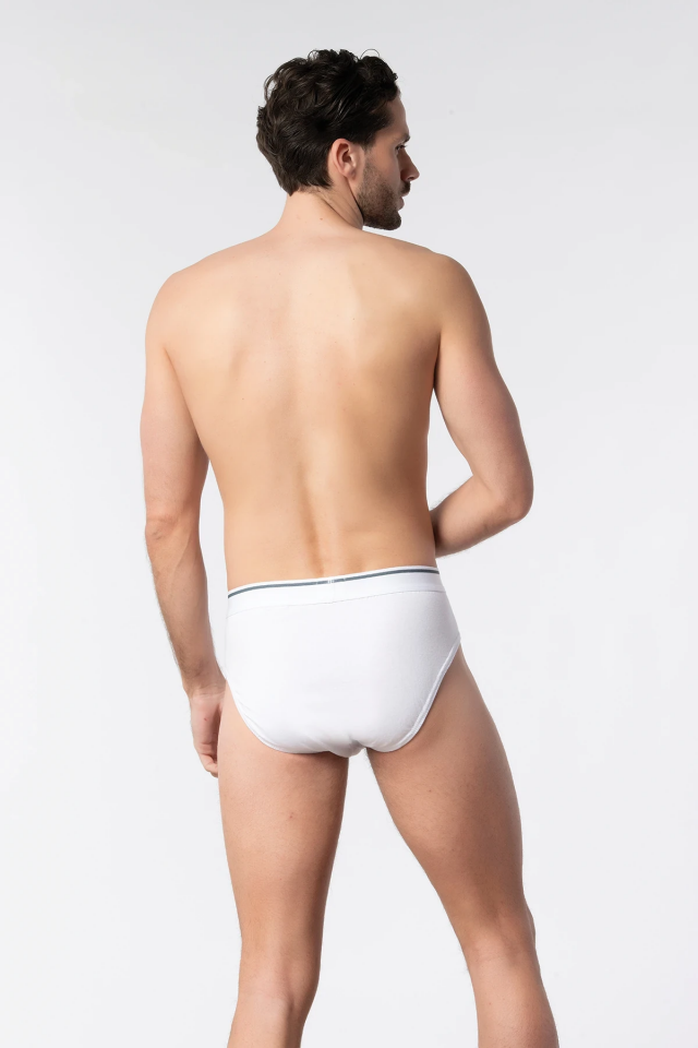 Tutku Elit Erkek Beyaz Elastan İnce Bel Kemerli Slip