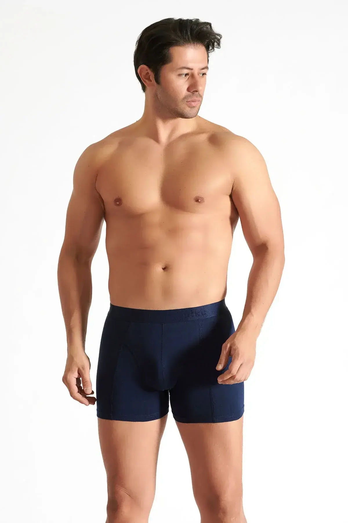 Tutku Erkek 3’lü Paket Lacivert Elastan Likralı Boxer XXL - 3'lü