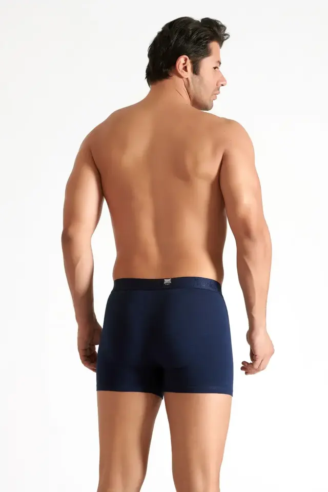 Tutku Erkek 3’lü Paket Lacivert Elastan Likralı Boxer XXL - 3'lü