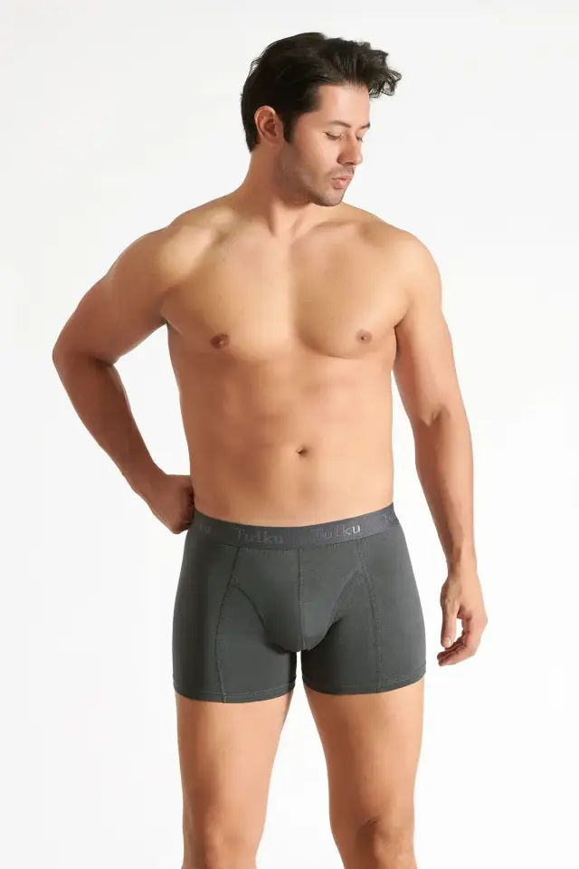 Tutku Erkek 3’lü Paket Füme Elastan Likralı Boxer M - 3'lü