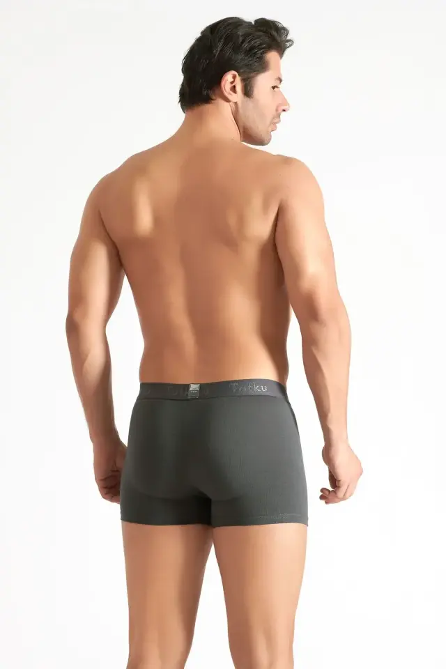 Tutku Erkek 3’lü Paket Füme Elastan Likralı Boxer L - 6'lı