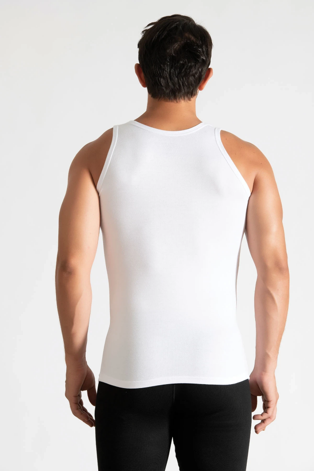 Tutku Erkek 6'lı Paket Penye Beyaz Atlet 6/XXL