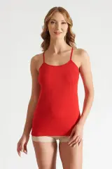 Tutku Kadın 6'lı Paket Kırmızı İp Askılı Atlet