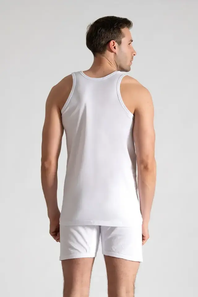Seher Yıldızı Erkek 6'lı Paket Beyaz Erkek Penye Atlet 1/XS