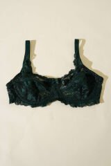 Dantelli Balenli Sütyen Zümrüt Yeşili