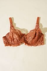 Dantelli Balenli Sütyen Bakır