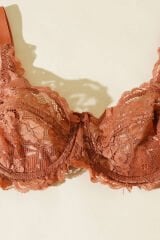 Dantelli Balenli Sütyen Bakır