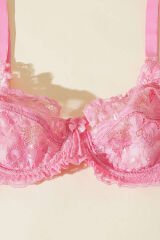 Dantelli Balenli Sütyen Pembe