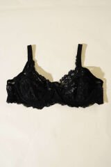 Dantelli Balenli Sütyen Siyah