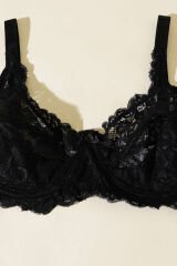 Dantelli Balenli Sütyen Siyah