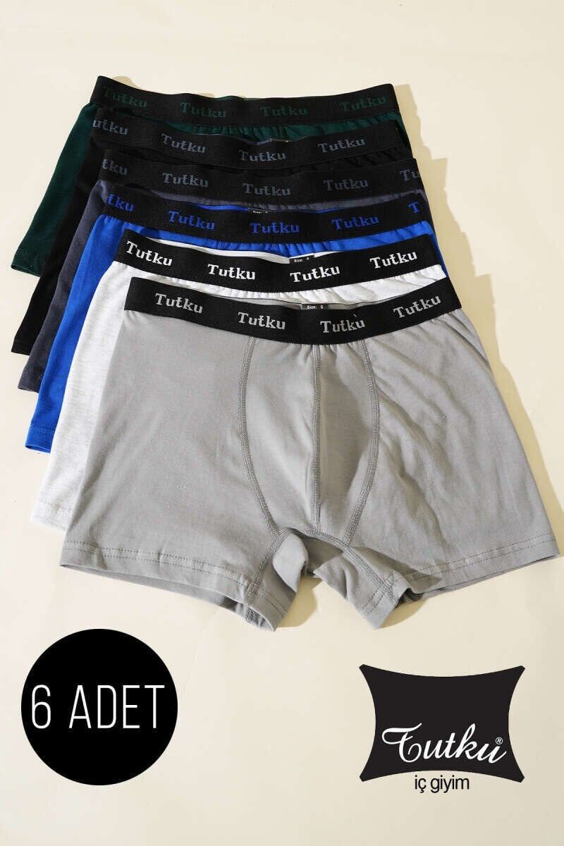 Tutku 6'lı Paket Lion Erkek Spor Boxer Kombin XL