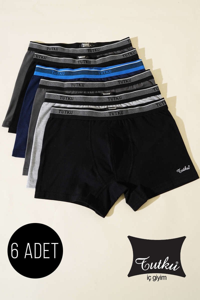 Tutku 6'lı Paket Tiger Erkek Boxer Kombin