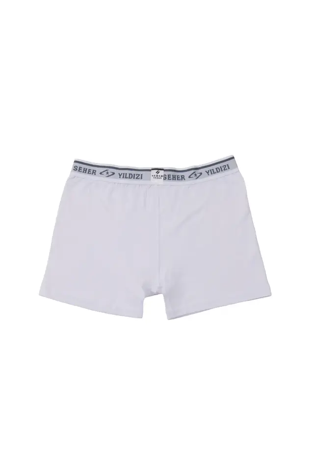 Seher Yıldızı Erkek 3’lü Beyaz Elastan Boxer M - 6'lı