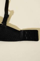 Jakarlı Dantel Detaylı Desteksiz Sütyen Siyah