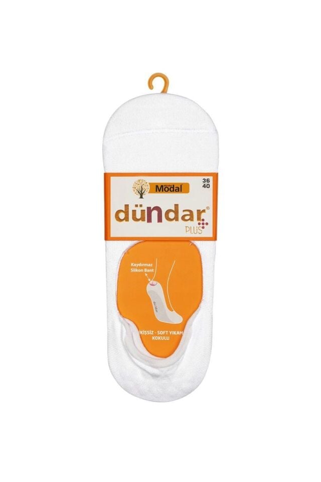 Dündar 12'li Kadın Modal Babet Dikişsiz Çorap Beyaz