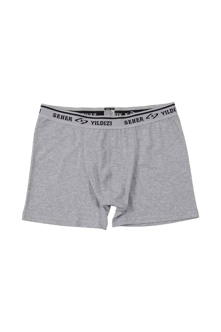 Seher Yıldızı Erkek 3’lü Gri Elastan Boxer XXL - 3'lü