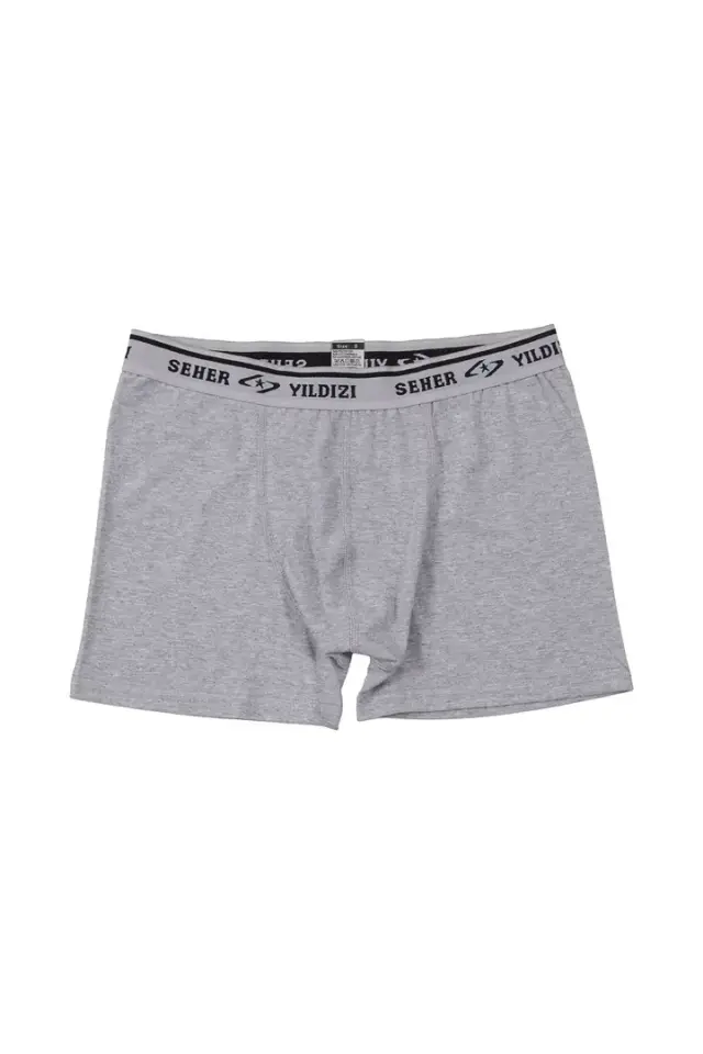 Seher Yıldızı Erkek 3’lü Gri Elastan Boxer M - 6'lı