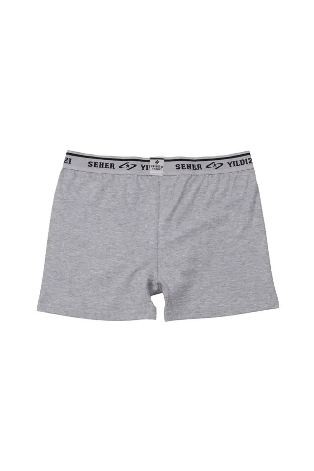 Seher Yıldızı Erkek 3’lü Gri Elastan Boxer L - 6'lı