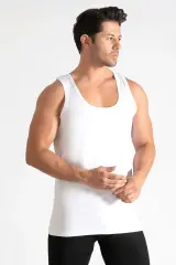 Tutku Erkek 6'lı Paket Ribana Beyaz Atlet