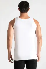 Tutku Erkek 6'lı Paket Ribana Beyaz Atlet