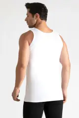 Tutku Erkek 6'lı Paket Ribana Beyaz Atlet