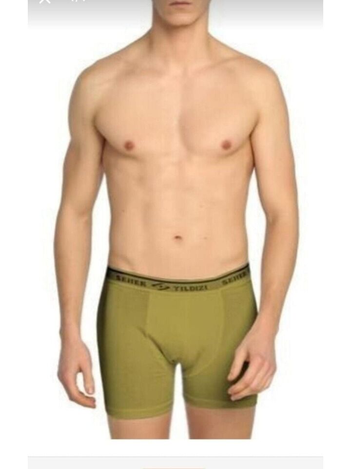 Seher Yıldızı Erkek 3’lü Yeni Haki Elastan Boxer XL - 3'lü