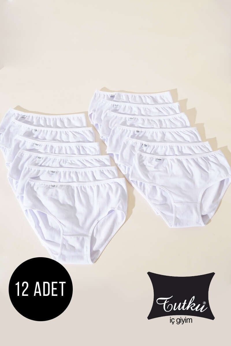 Tutku Kadın 12'li Elastan Bato İnce Lastik Beyaz 5/XL