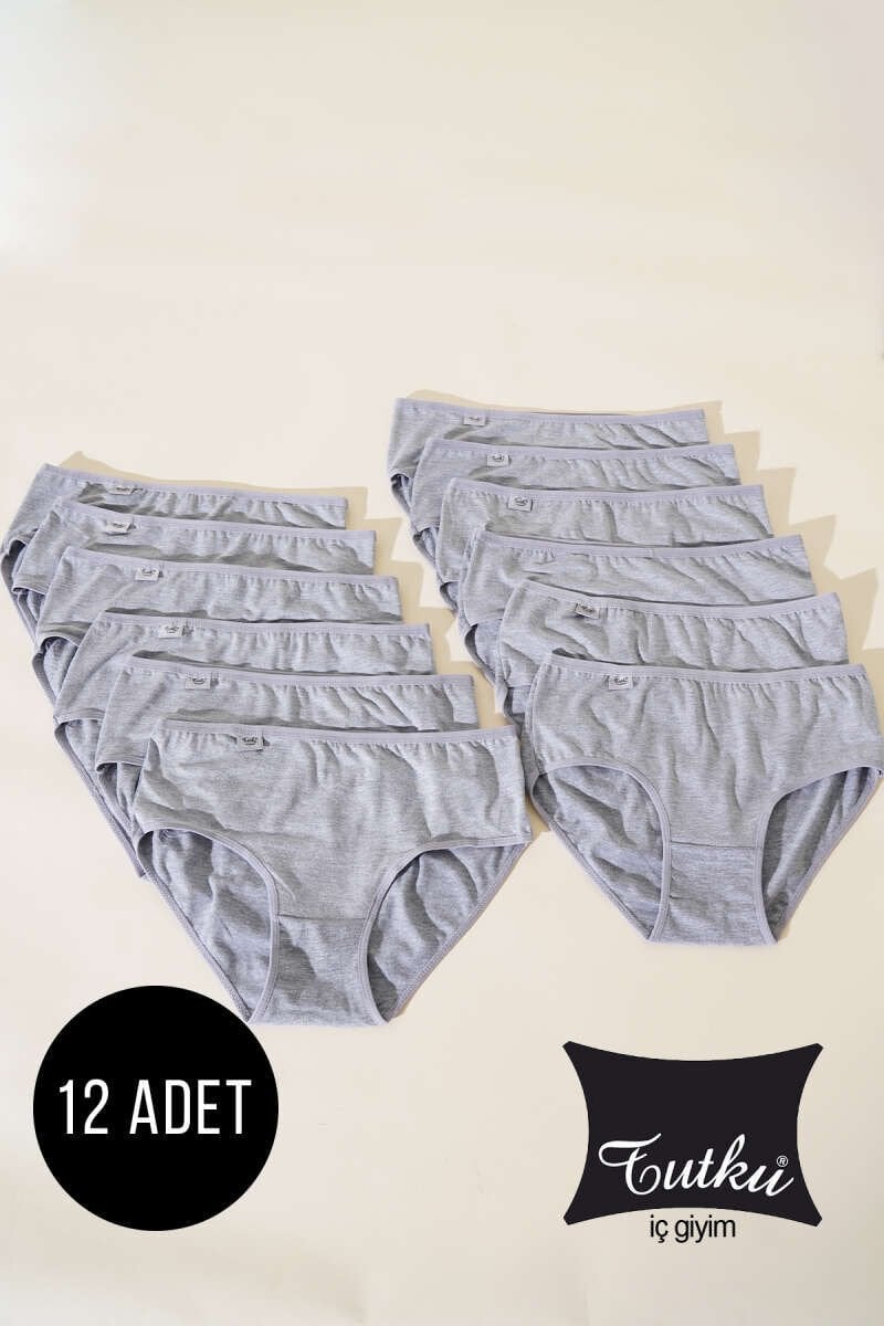 Tutku Kadın 12'li Elastan Bato İnce Lastik Gri