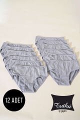 Tutku Kadın 12'li Elastan Bato İnce Lastik Gri