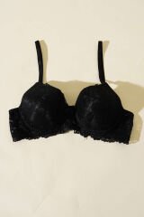 Dantelli Desteksiz Sütyen Siyah