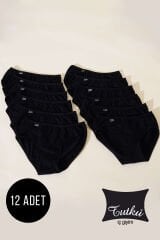Tutku Kadın 12'li Elastan Bato İnce Lastik Siyah