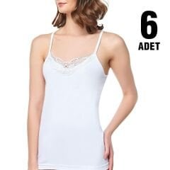 Seher Yıldızı Kadın 6’lı Paket İp Askı Hazıryaka Dantelli Atlet