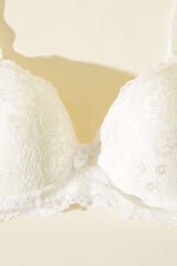 Dantelli Desteksiz Sütyen Ekru