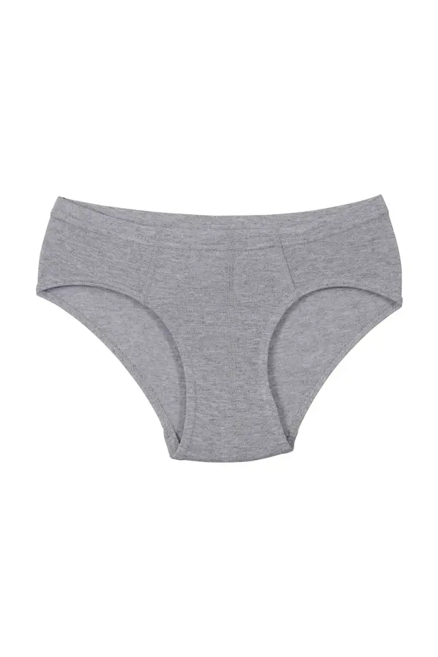 Seher Yıldızı Erkek Çocuk 12'li Paket Slip Külot 3 (4-5 Yaş) - Gri