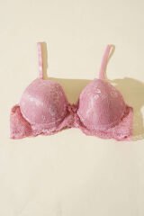 Dantelli Desteksiz Sütyen Gül Kurusu