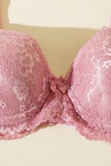 Dantelli Desteksiz Sütyen Gül Kurusu