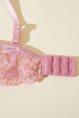 Dantelli Desteksiz Sütyen Gül Kurusu