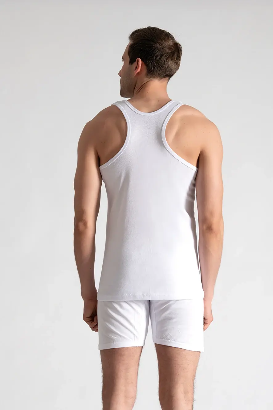 Seher Yıldızı Erkek 3'lü Paket Spor Rambo Çapraz Atlet Beyaz