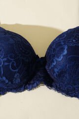Dantelli Desteksiz Sütyen Lacivert