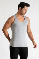 Tutku Elit 3'lü Paket Erkek Modal Elastan Atlet S - Beyaz  - 3'lü