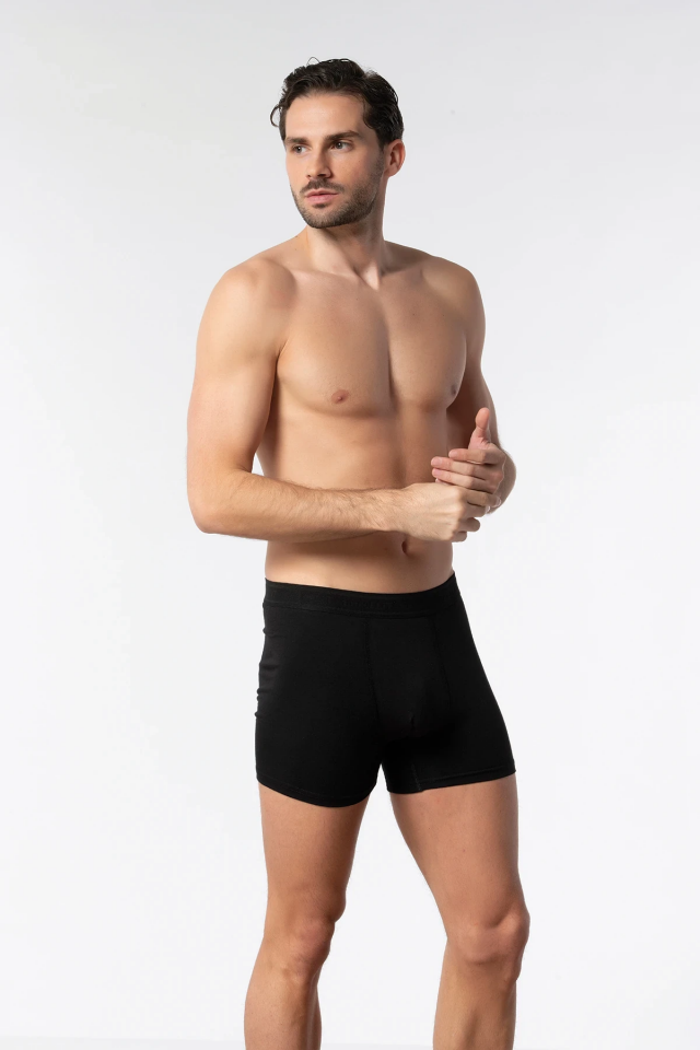 Tutku Elit Erkek Siyah Modal Elastan Boxer