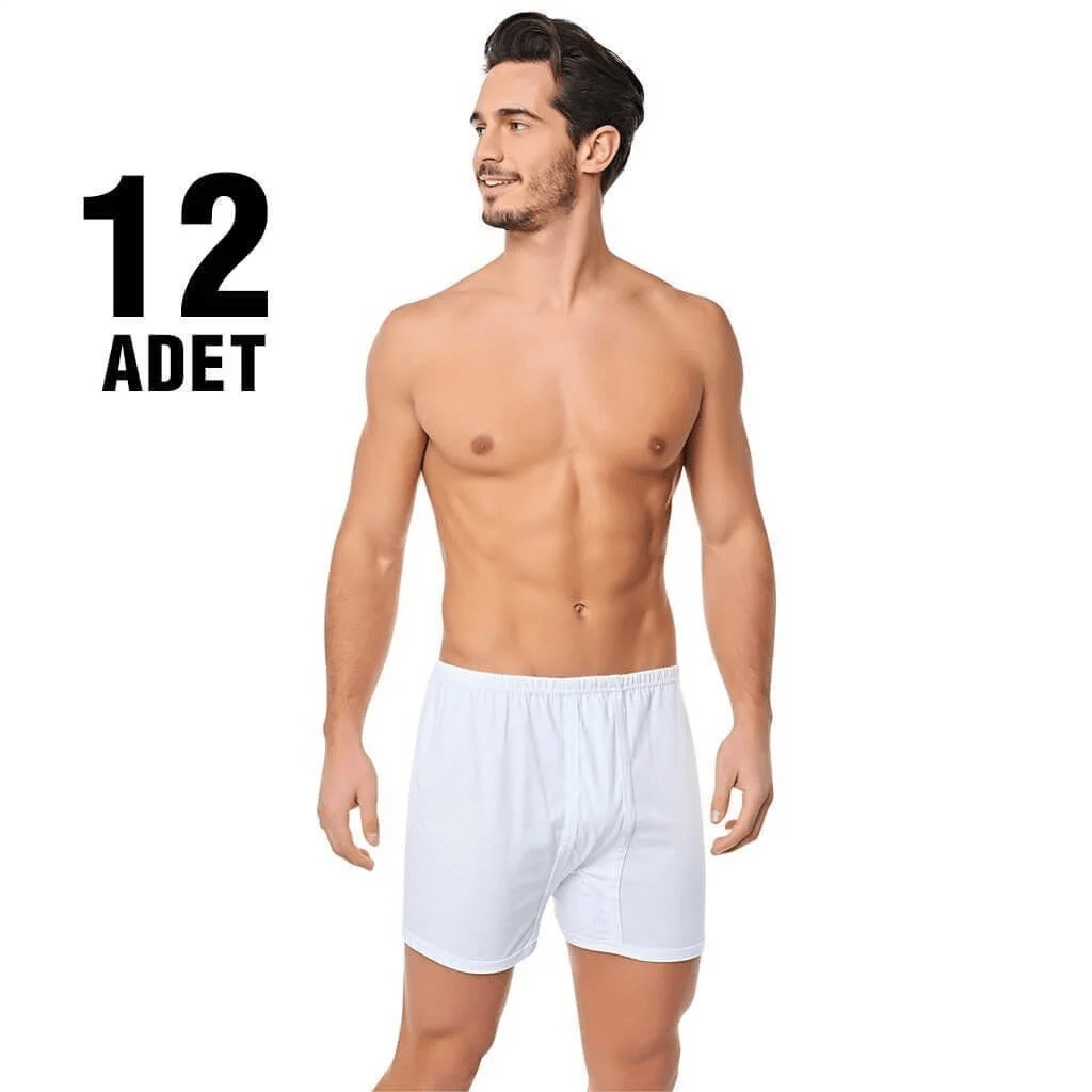 Seher Yıldızı Erkek 12'li Paket Beyaz Arjantin Paçalı