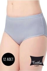 Tutku Kadın 12'li Paket Gri Ribana Bato Kalın Lastik