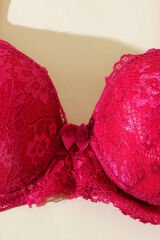 Dantelli Desteksiz Sütyen Vişne