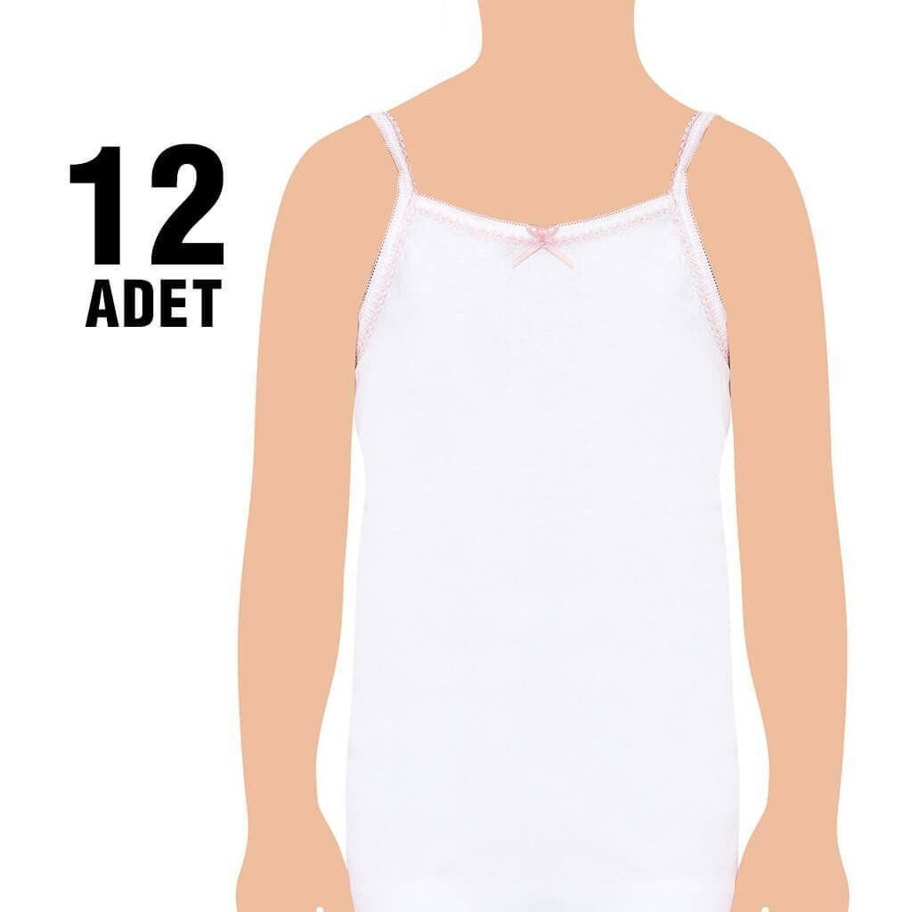 Seher Yıldızı 12’li Paket Kız İp Askı Oyalı Atlet