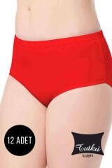 Tutku Kadın 12'li Kırmızı Ribana Bato Kalın Lastik