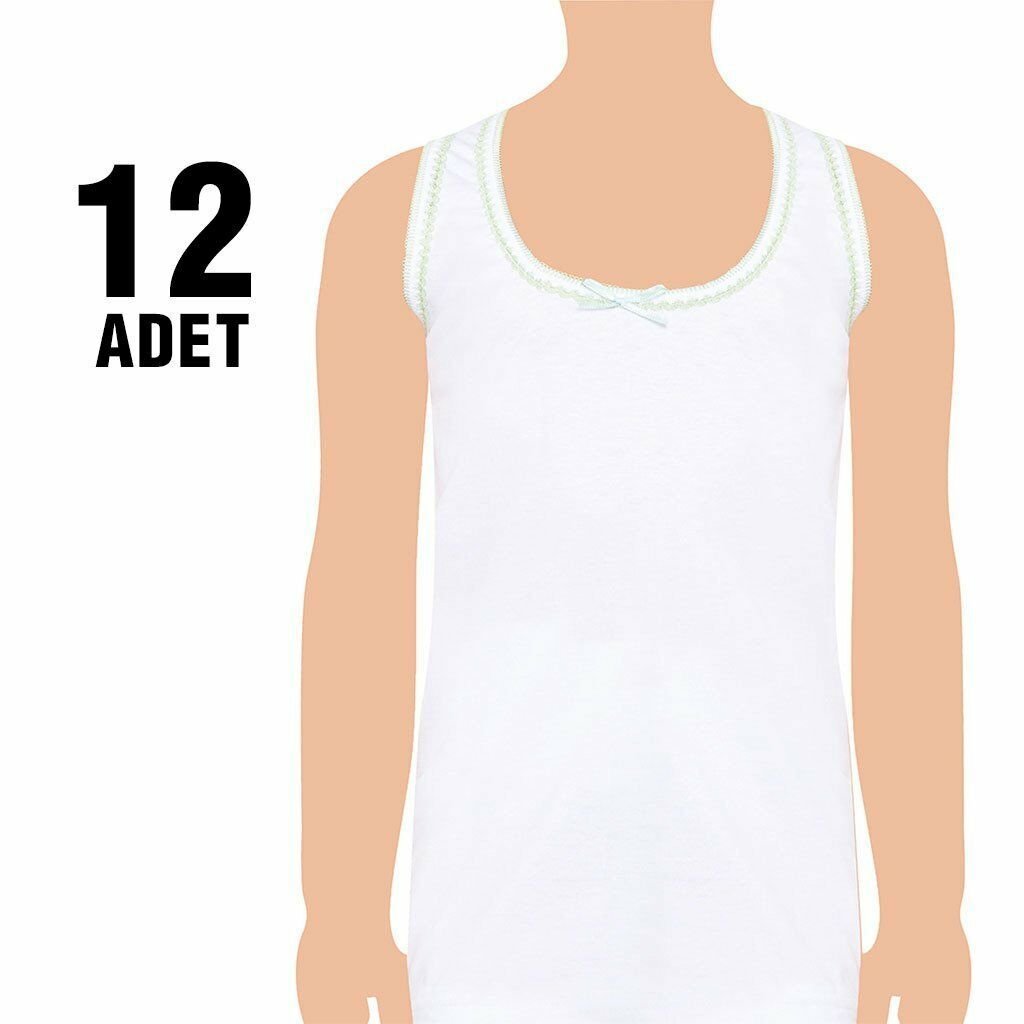 Seher Yıldızı 12’li Paket Kız Geniş Askı Oyalı Atlet