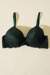 Dantelli Desteksiz Sütyen Zümrüt Yeşili