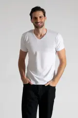 Tutku Elit 3'lü Paket Erkek Elastan V Yaka