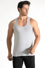 Seher Yıldızı Erkek 6'lı Erkek Penye Gri Atlet